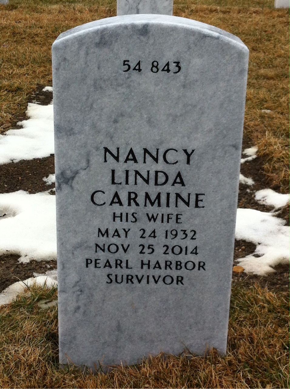 Back of headstone — Weldon Higgs