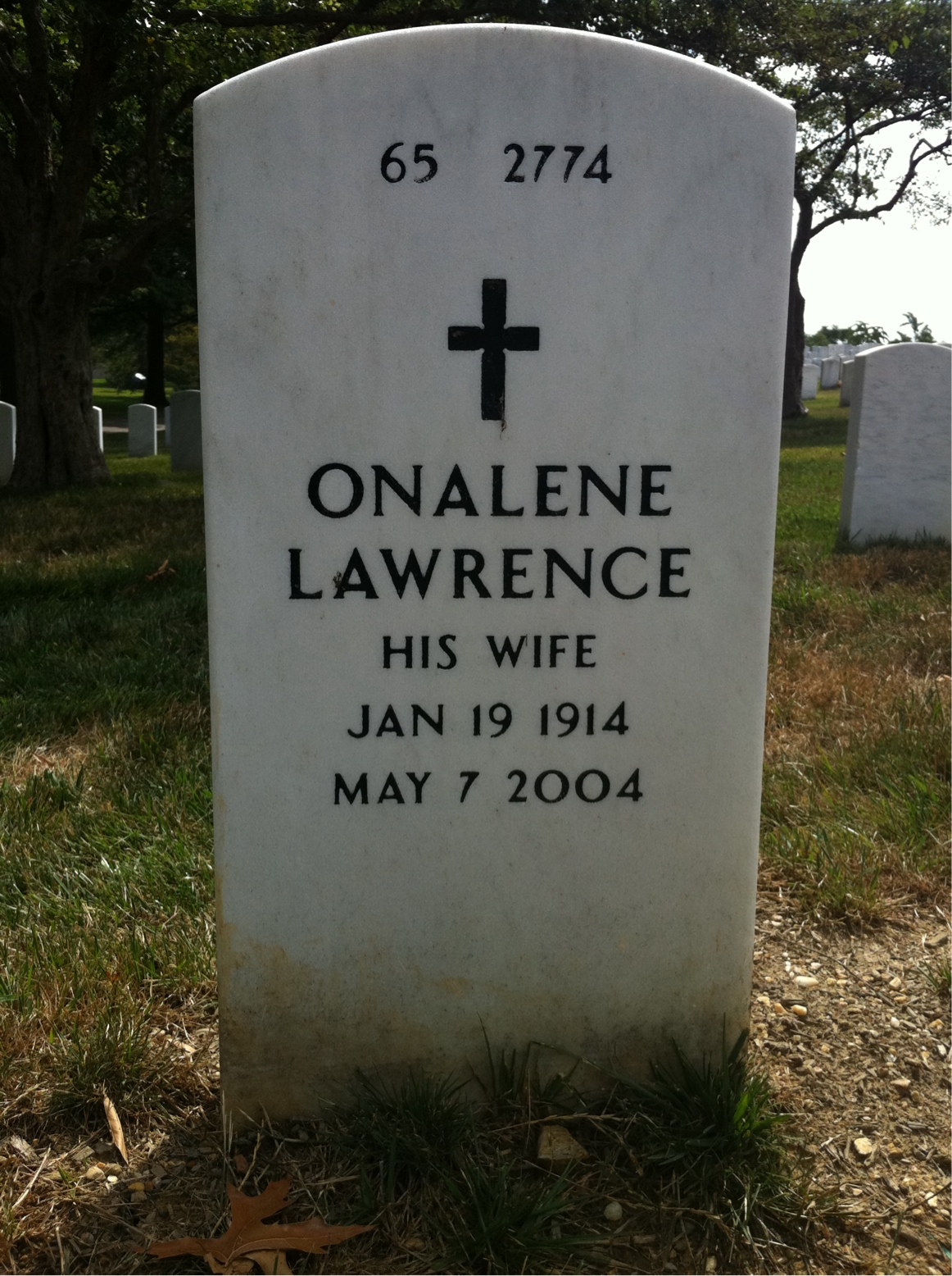 Back of headstone — Martin Waters
