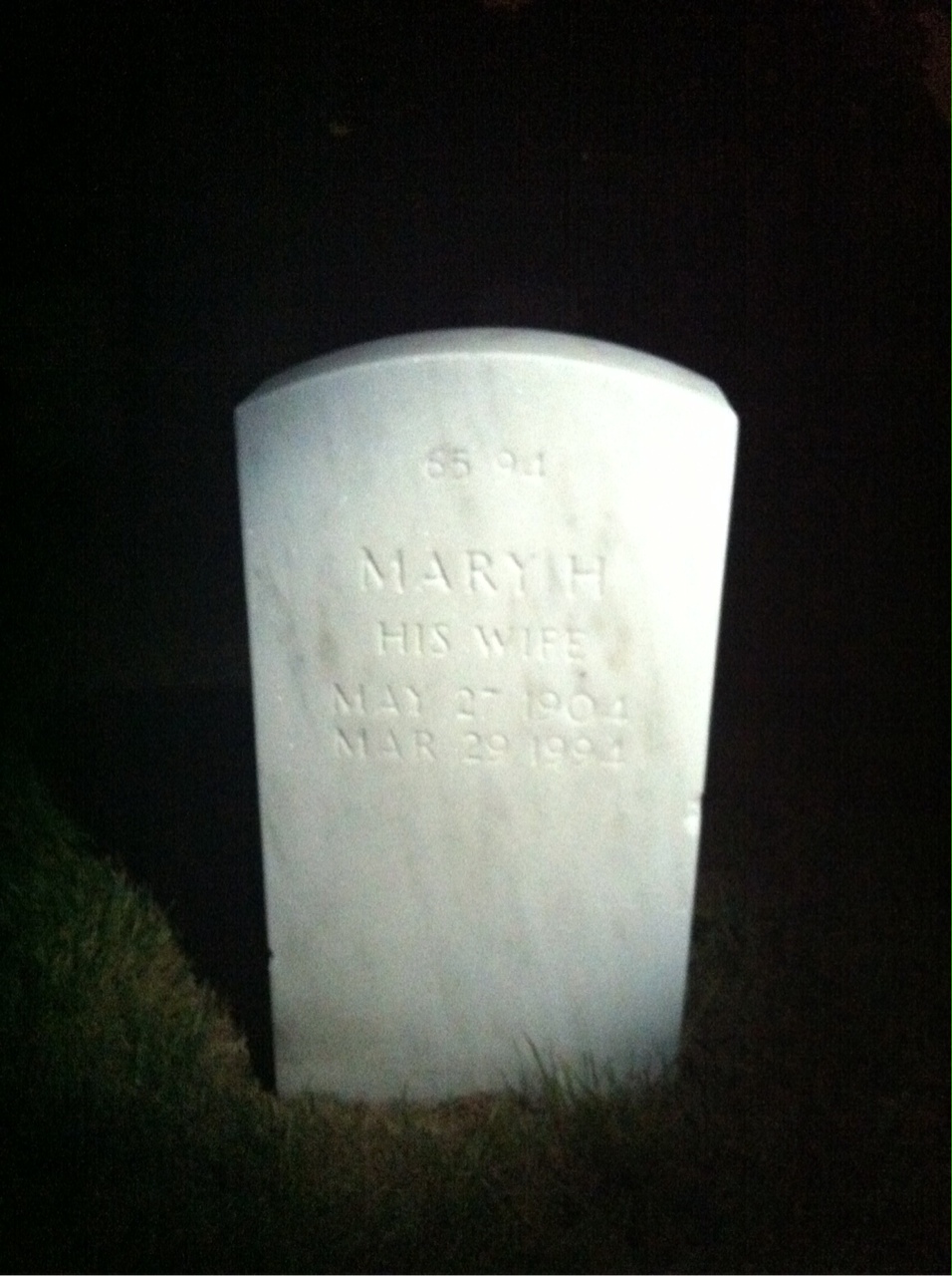 Back of headstone — Mary Morrison