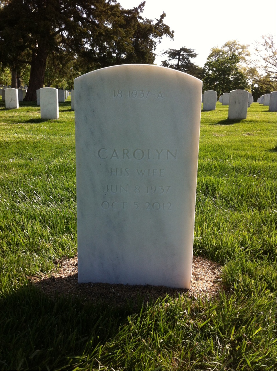 Back of headstone — Edward Balda