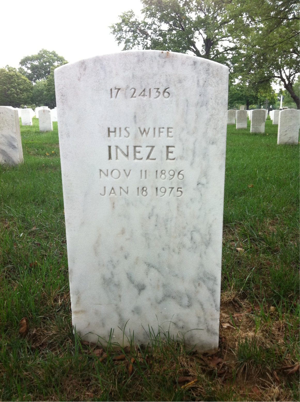 Back of headstone — Charles Allen