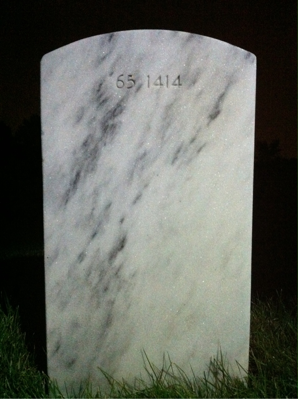 Back of headstone — Thomas M Case