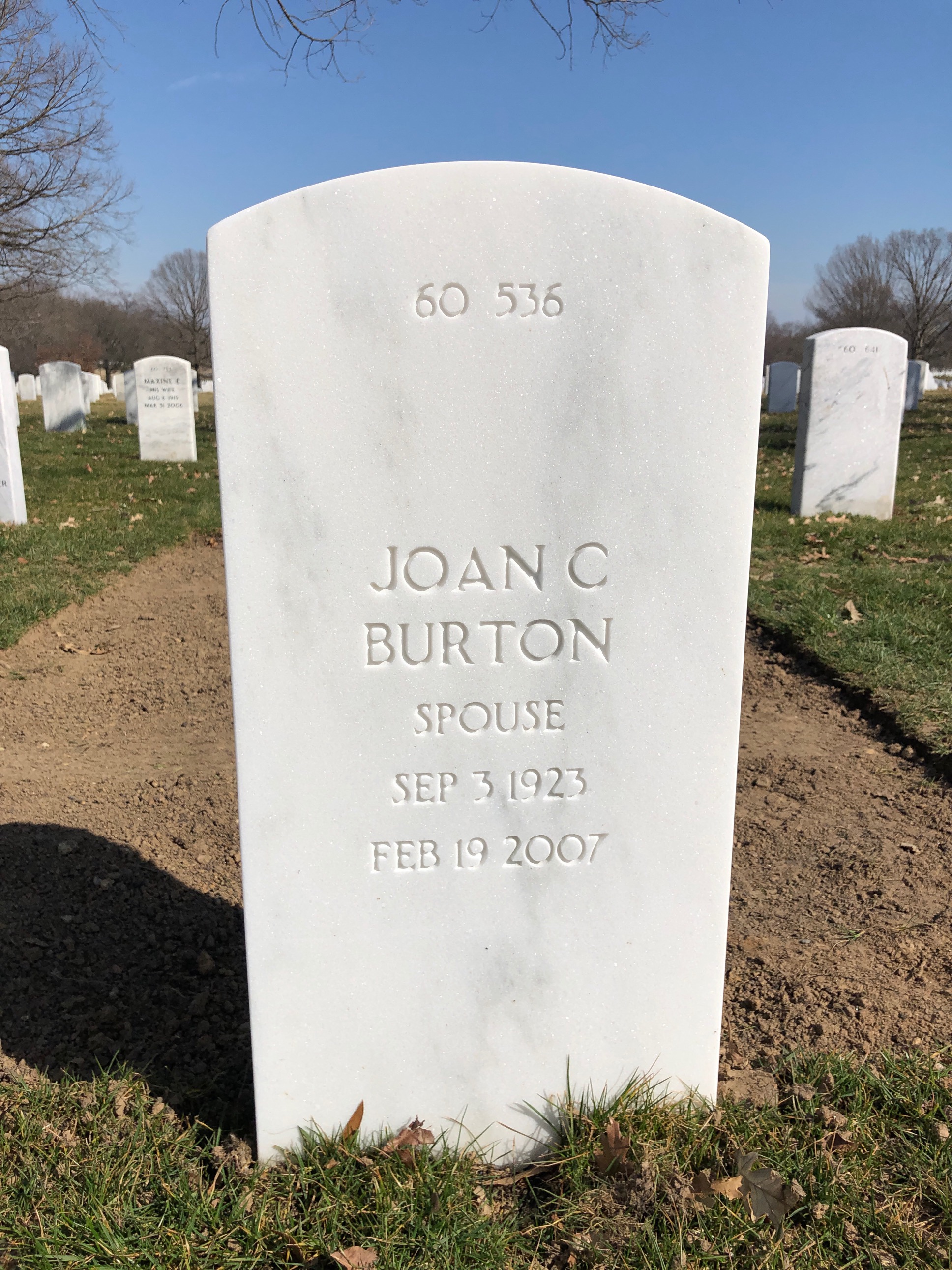 Back of headstone — Jonathan Burton