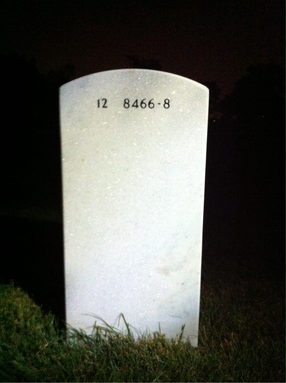 Back of headstone — William Bennington