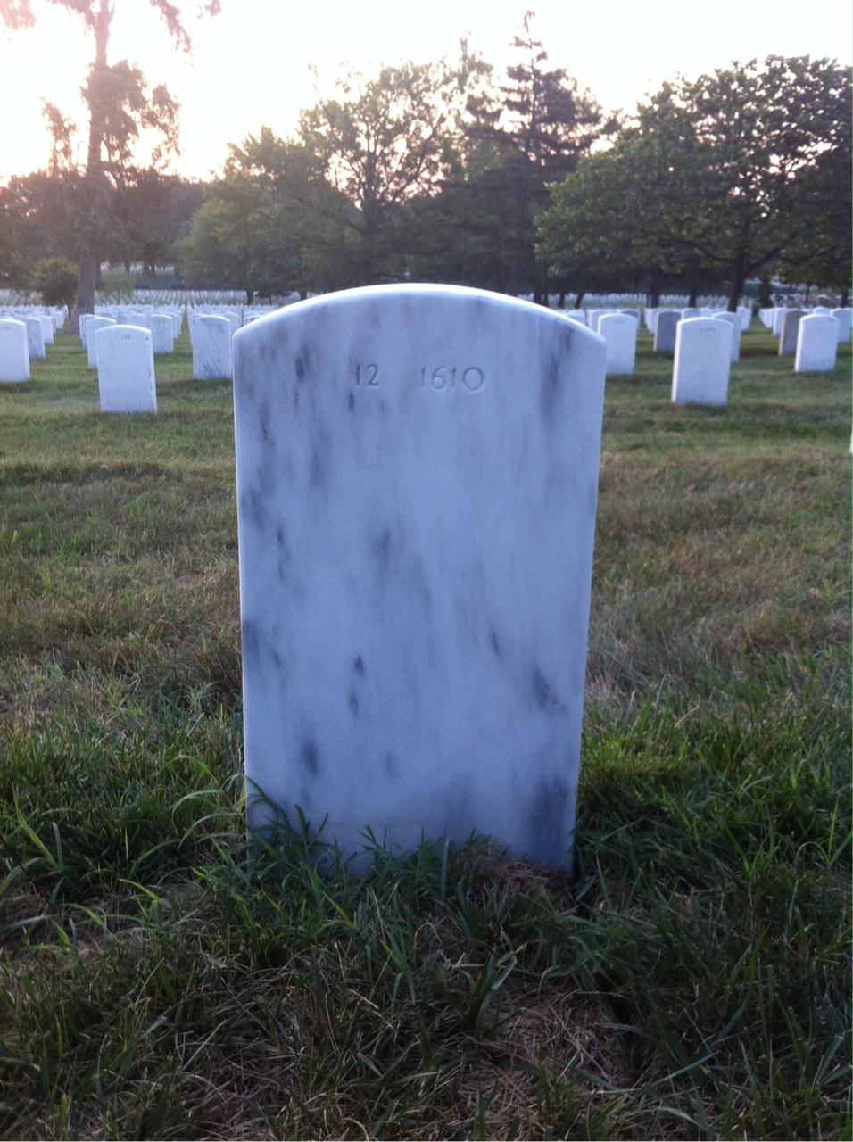 Back of headstone — William Baker