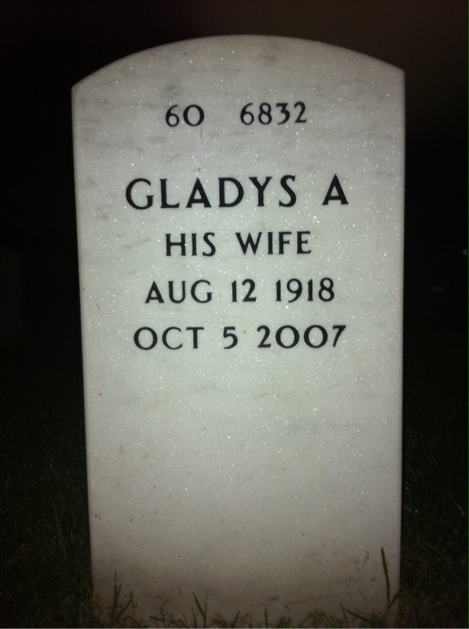 Back of headstone — Randall Biles
