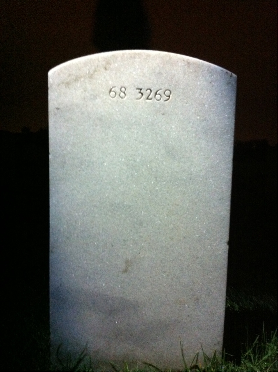 Back of headstone — Wilbur Simon