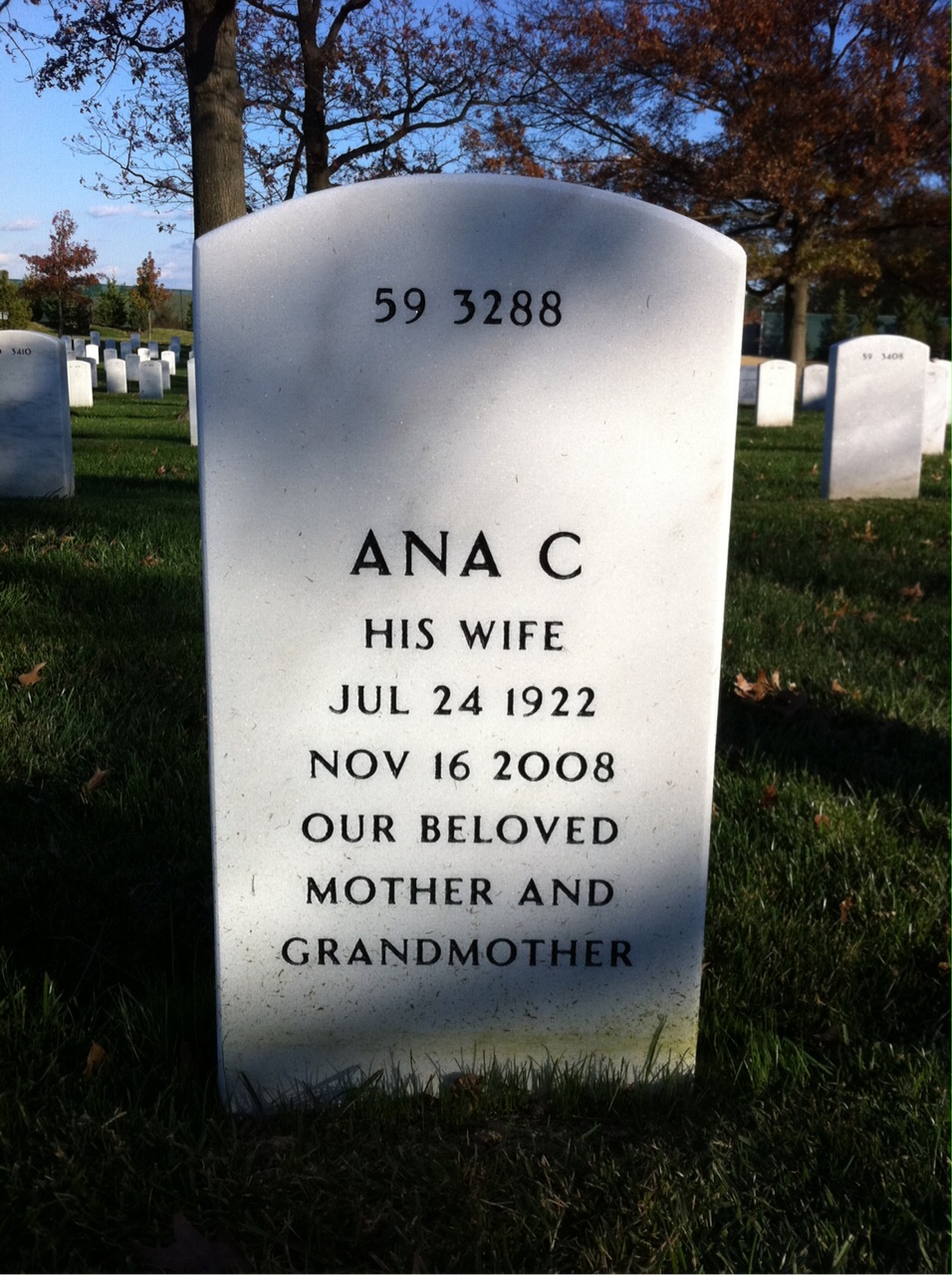 Back of headstone — Santiago Gonzalez