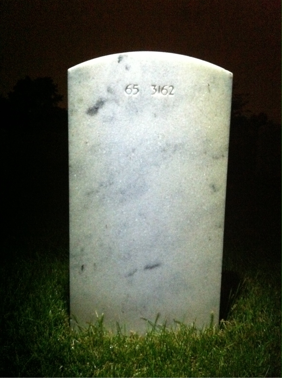 Back of headstone — William Austin