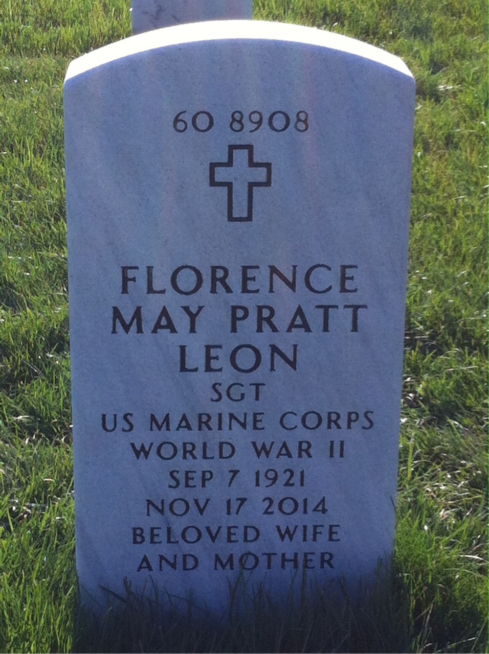 Back of headstone — James Leon