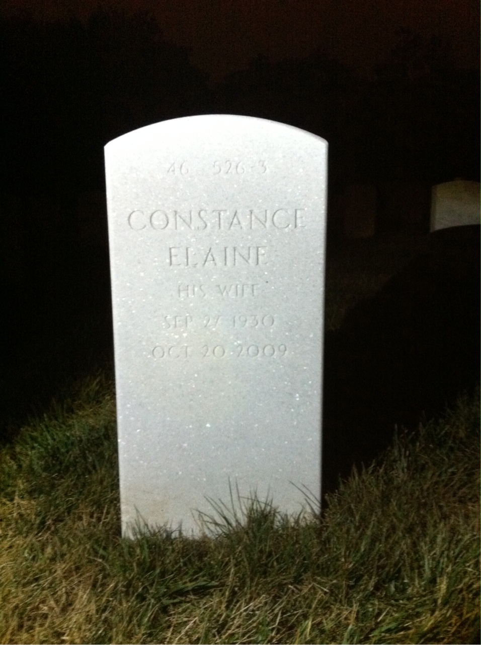 Back of headstone — Belvin Bentley