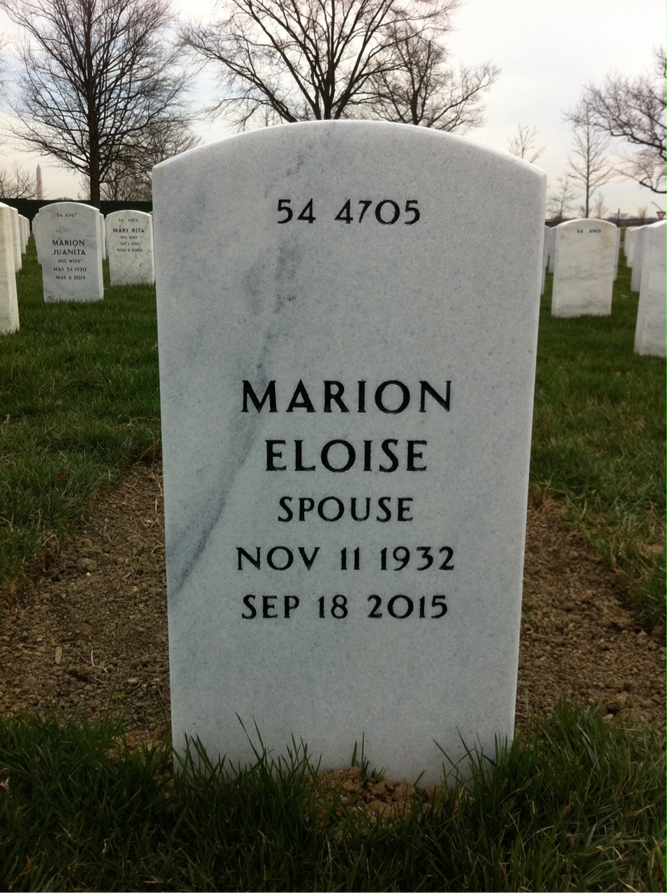Back of headstone — Robert Myers