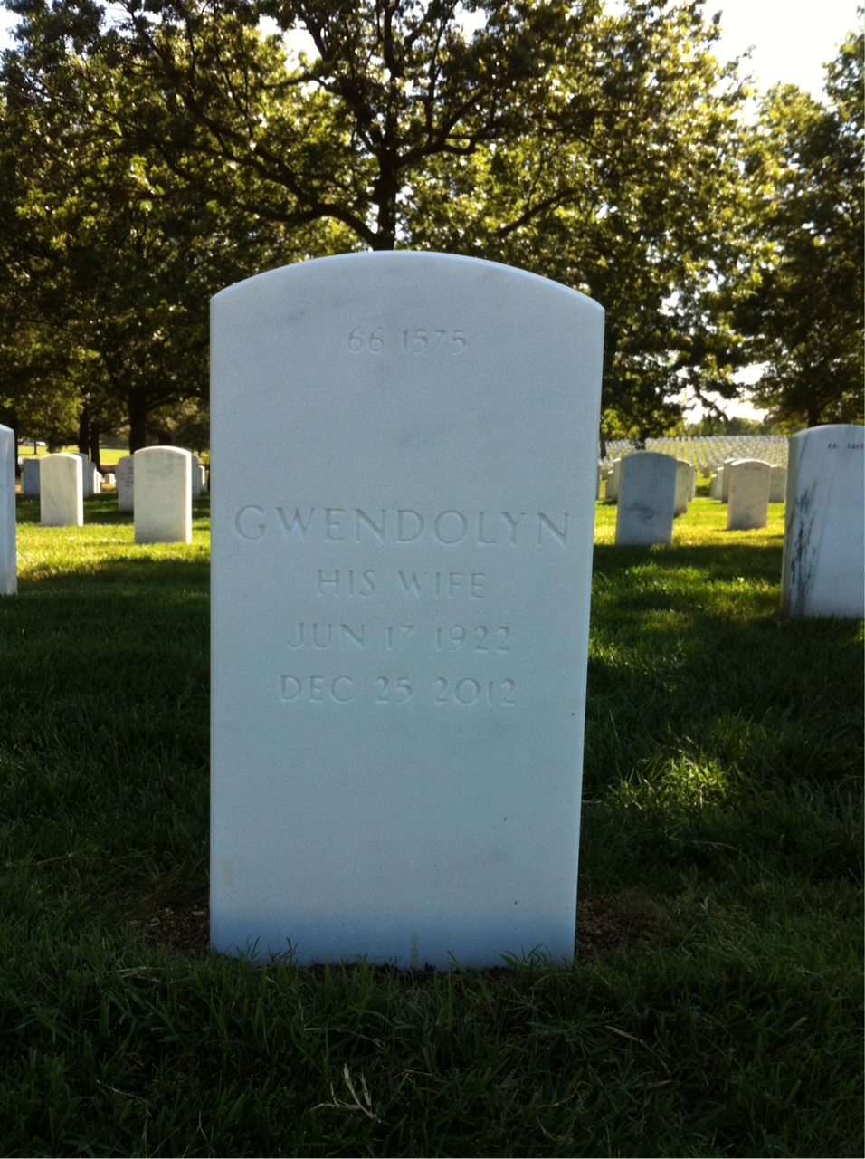 Back of headstone — Clarence Tuxbury