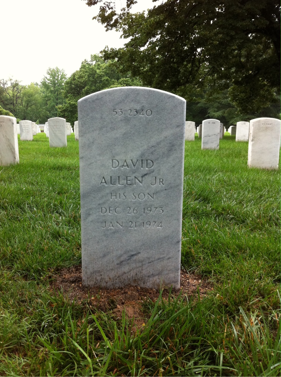 Back of headstone — David Barrett