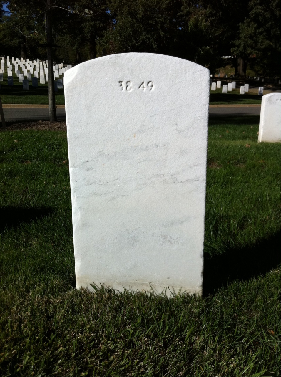 Back of headstone — George Moten