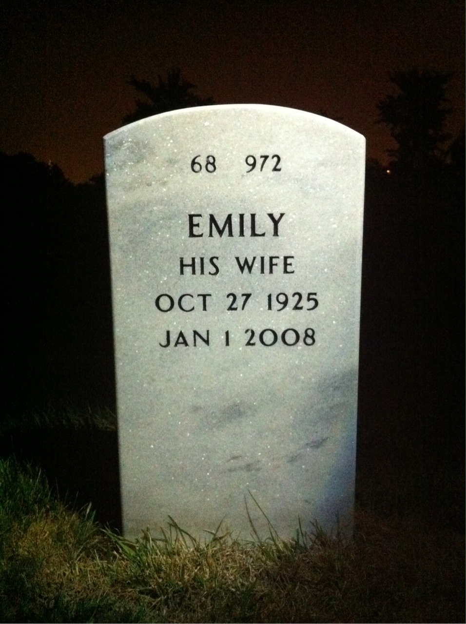Back of headstone — Thomas Baker