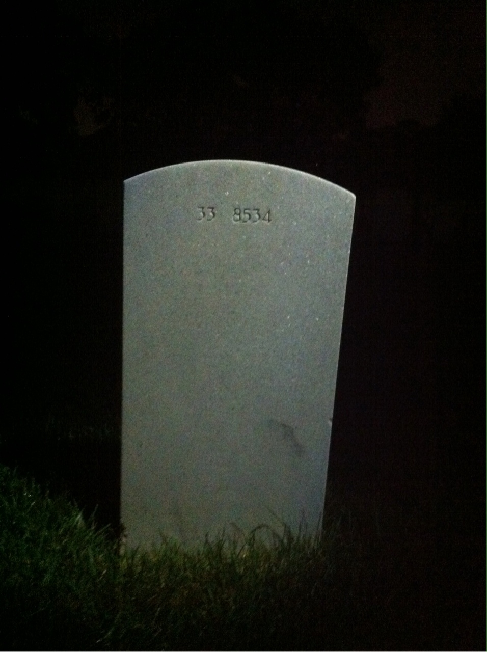 Back of headstone — Howard Barr