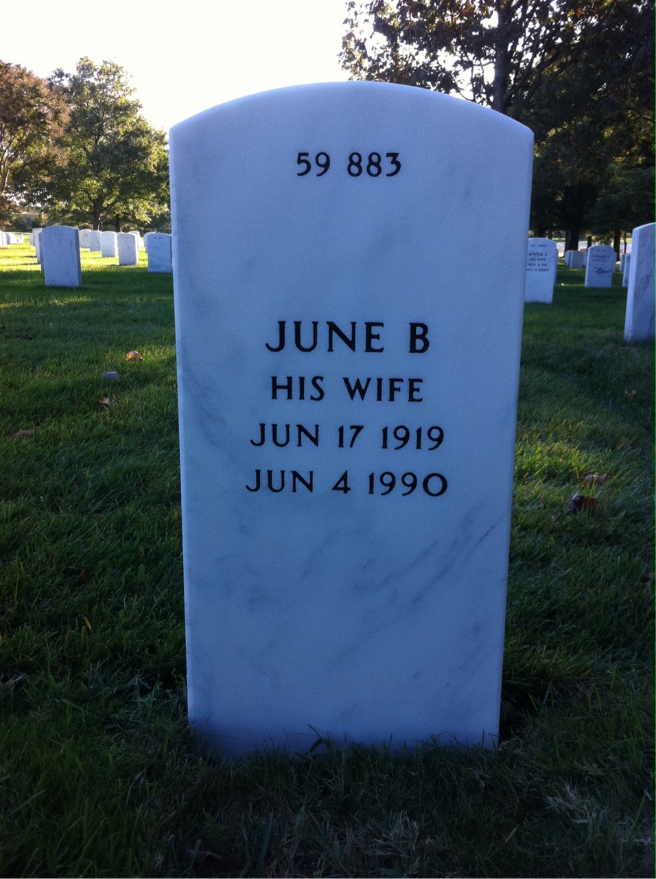 Back of headstone — William T White