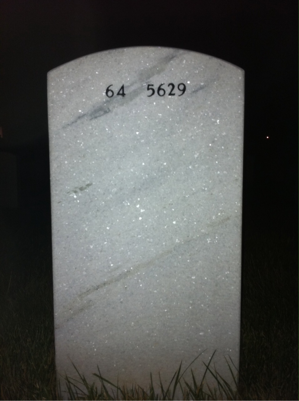 Back of headstone — James Whitehead