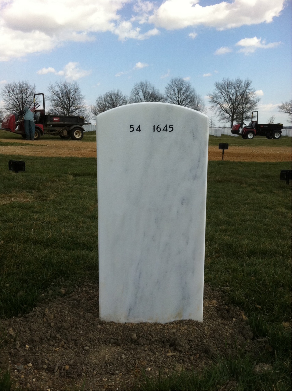 Back of headstone — John Paul Valenti