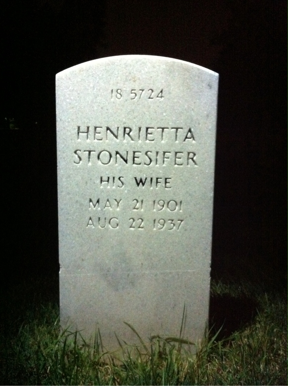 Back of headstone — Linwood Anderson