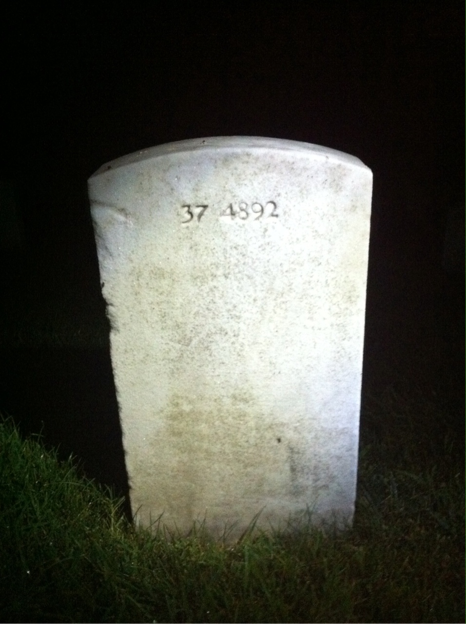 Back of headstone — William Anthony