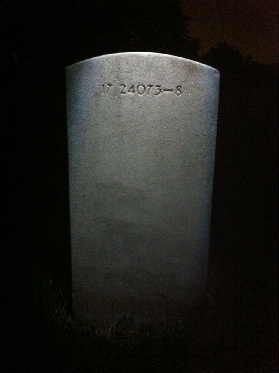 Back of headstone — James Acton