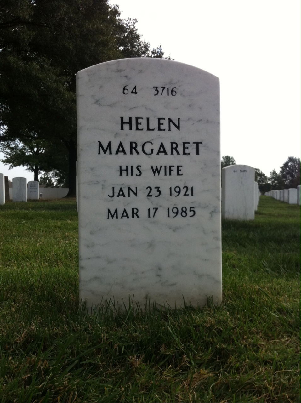 Back of headstone — Leland Roy
