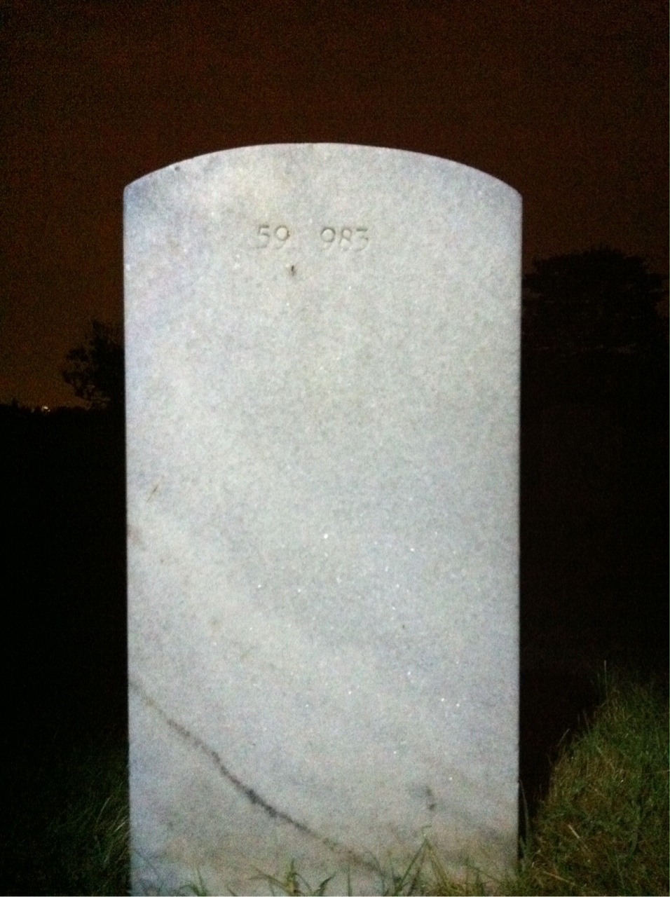 Back of headstone — Billy Baker
