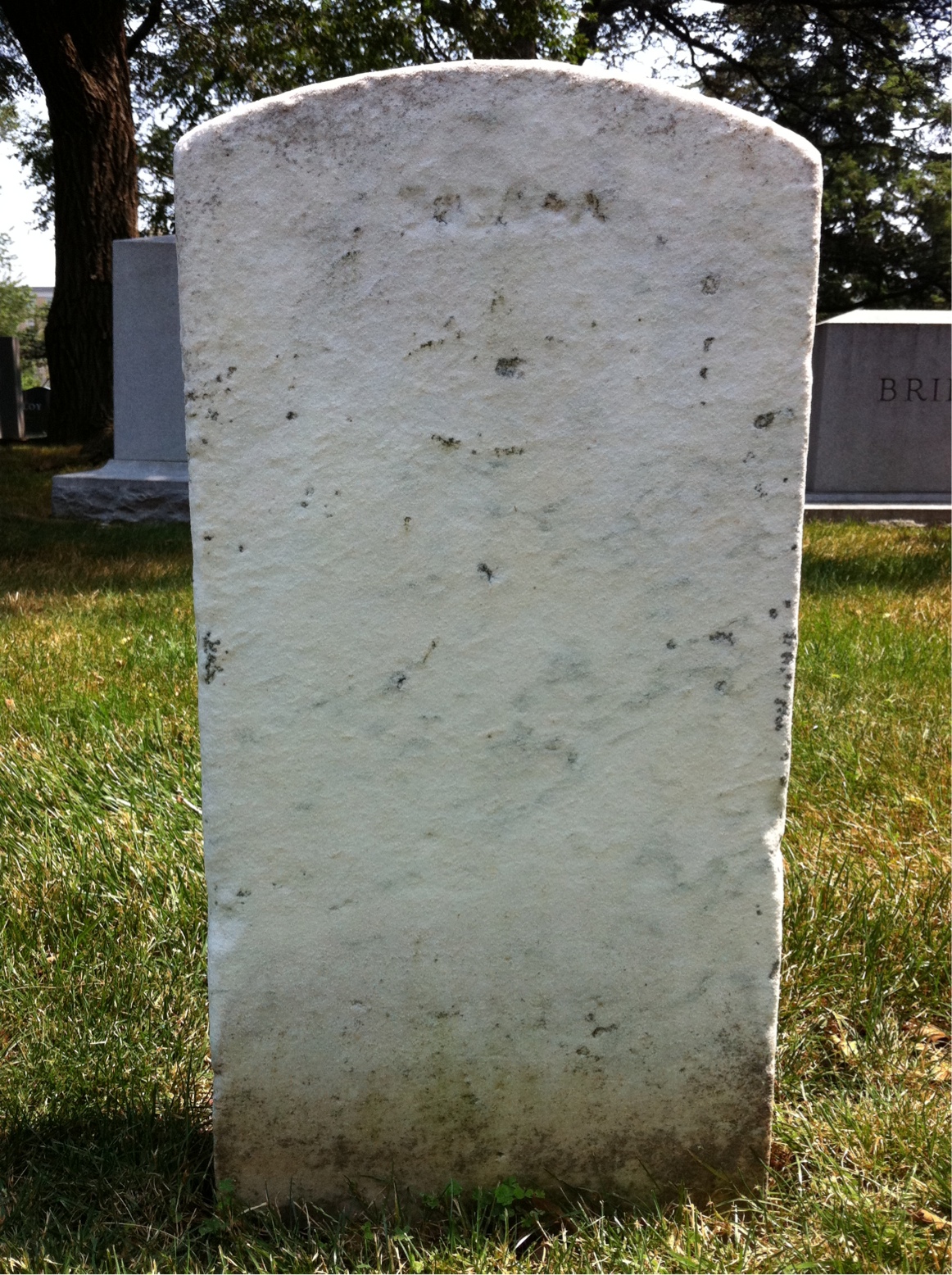 Back of headstone — Mercedes Mulheron