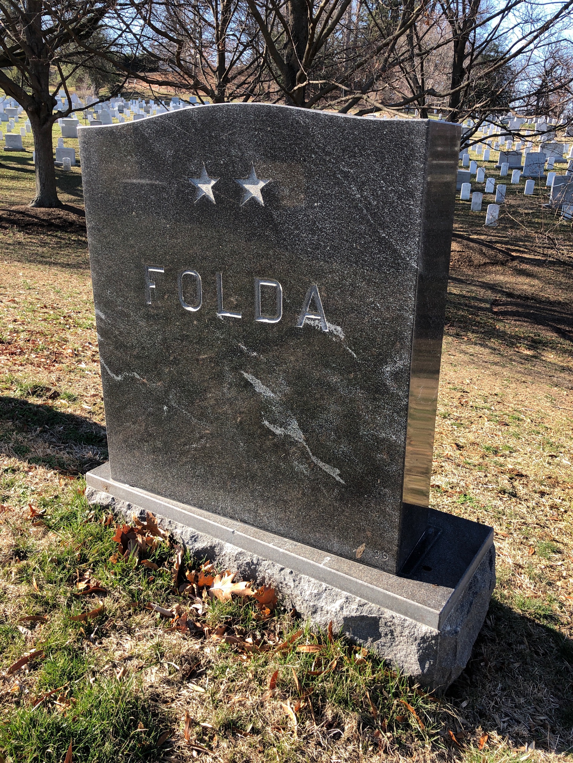 Back of headstone — Jaroslav Folda