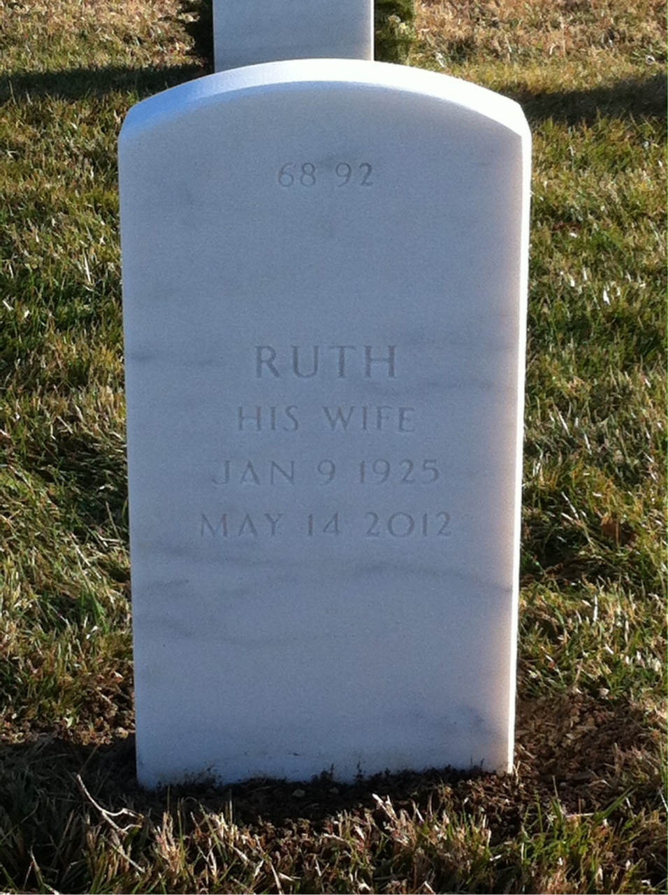 Back of headstone — Arthur Worrell