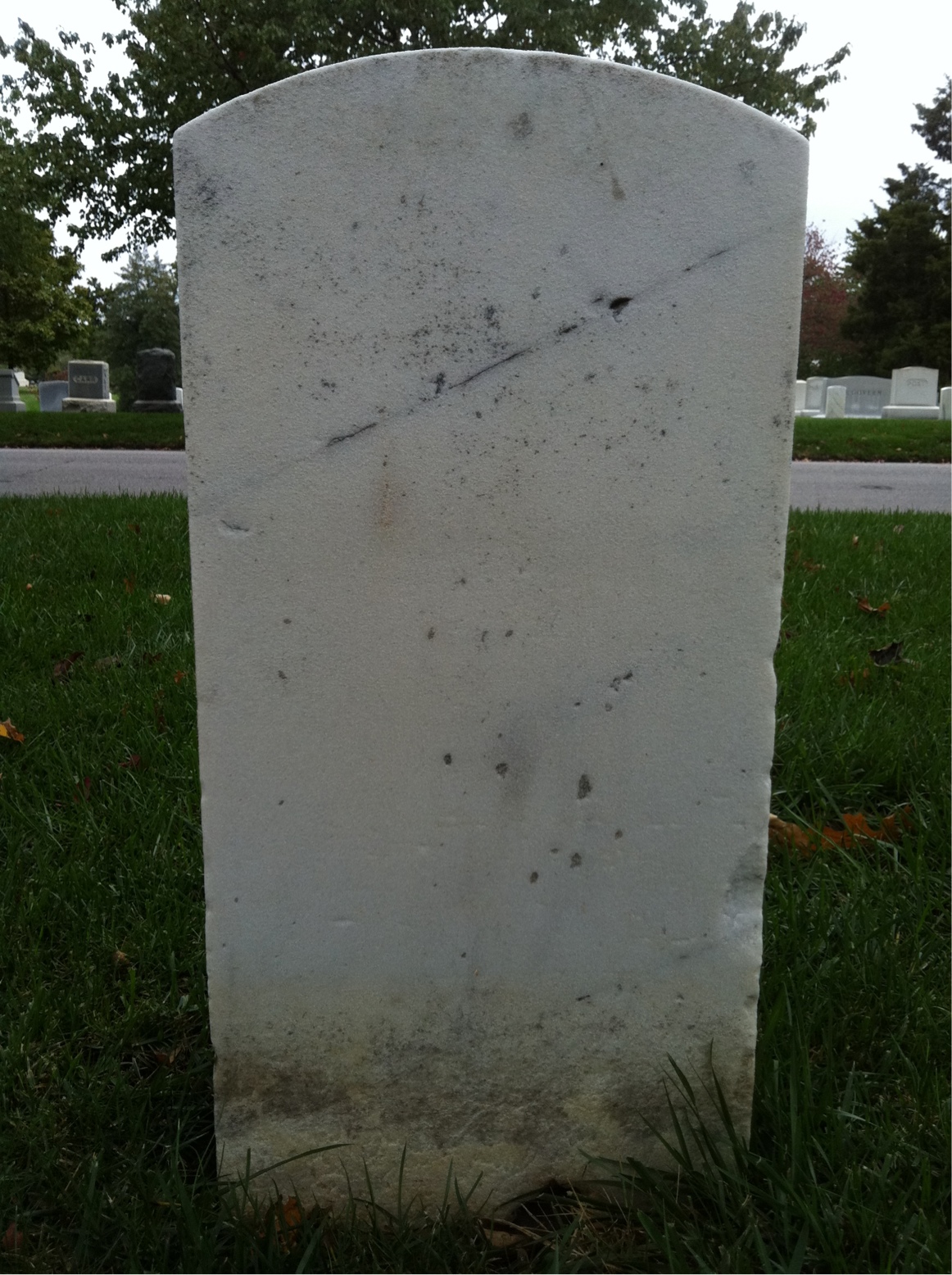 Back of headstone — Daniel Allender