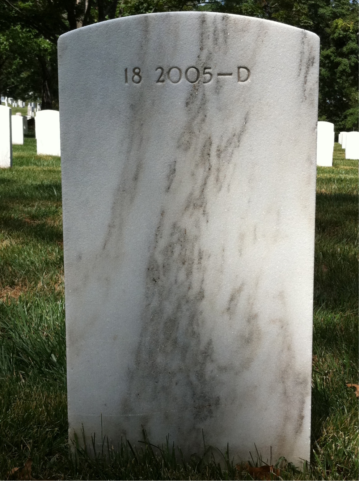 Back of headstone — William Adams
