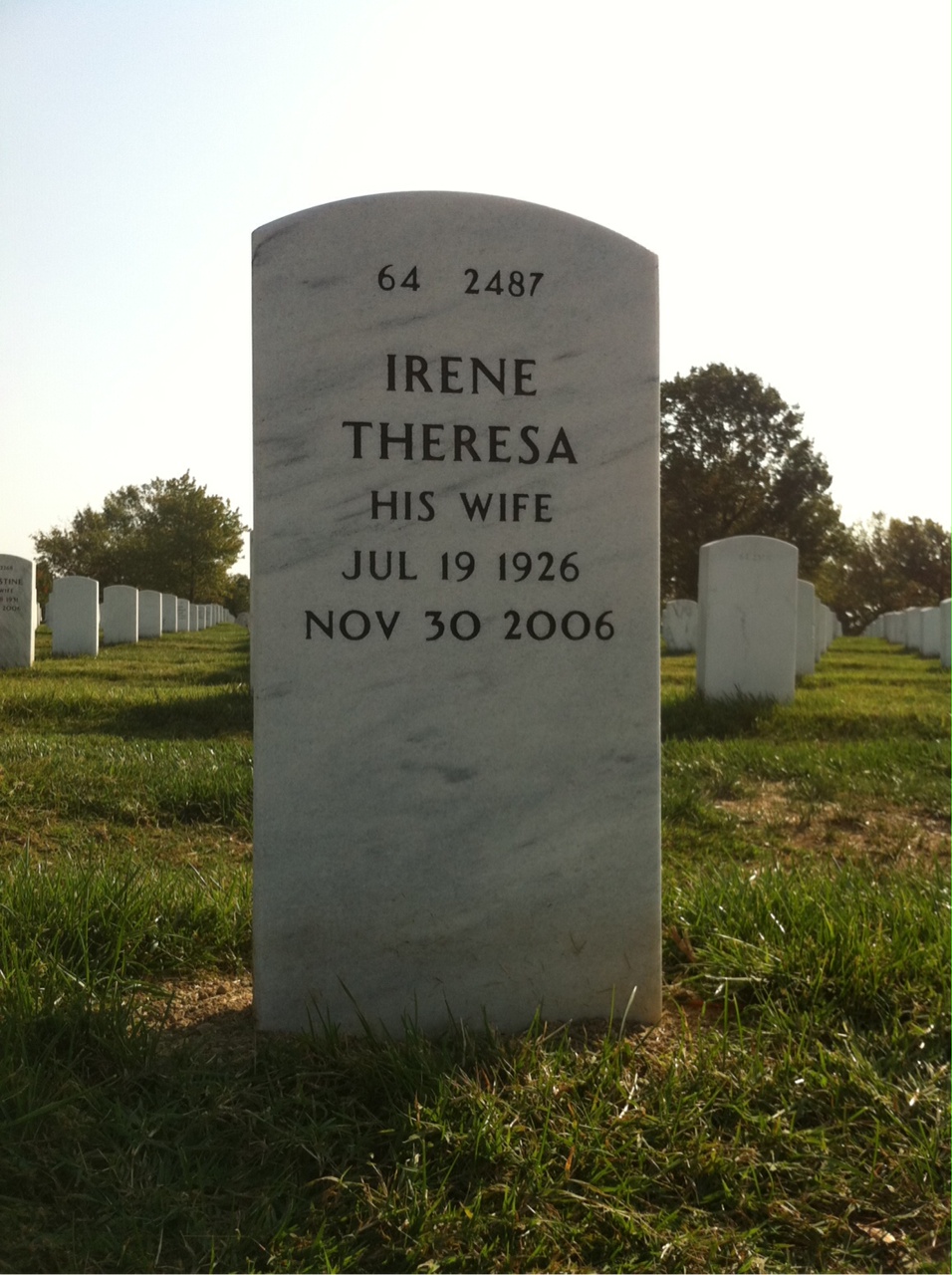 Back of headstone — Vincent Mcginley