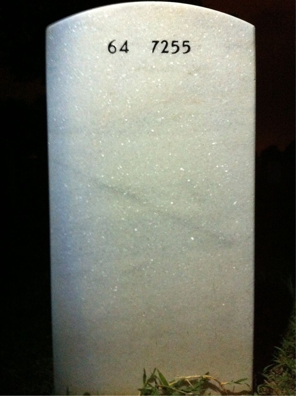 Back of headstone — John King