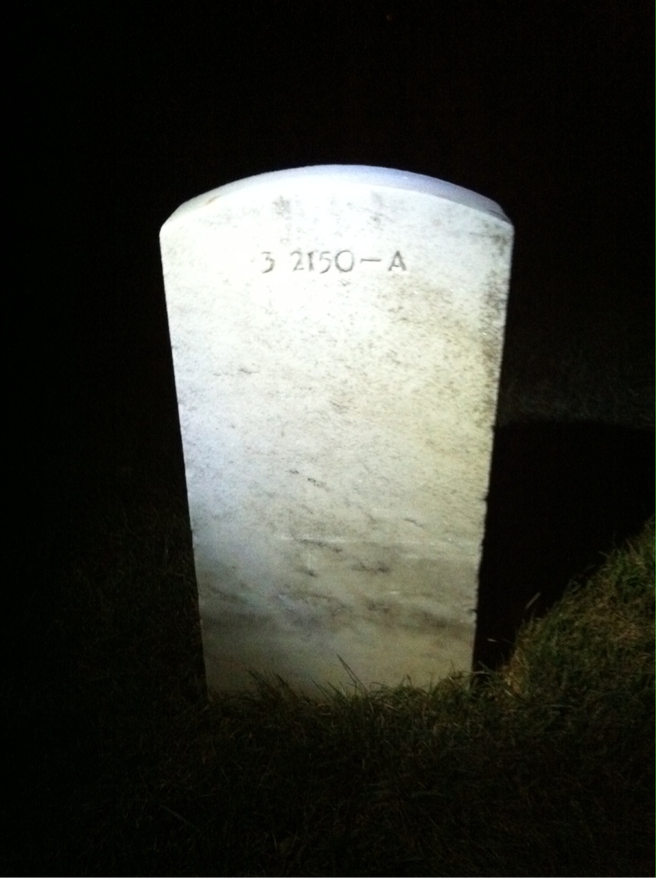 Back of headstone — Fred Ayres