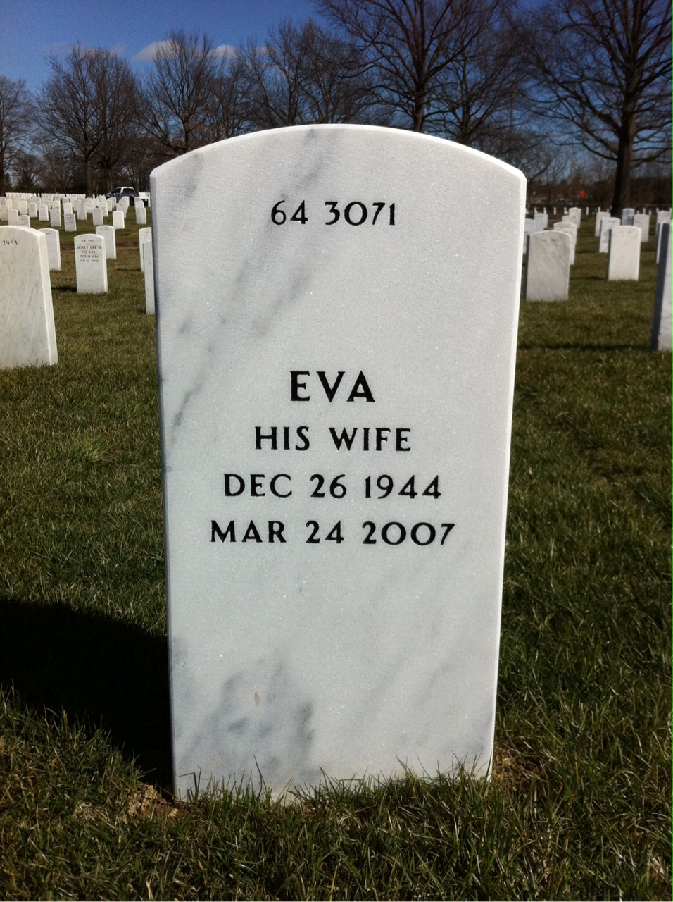 Back of headstone — Dale Sufficool