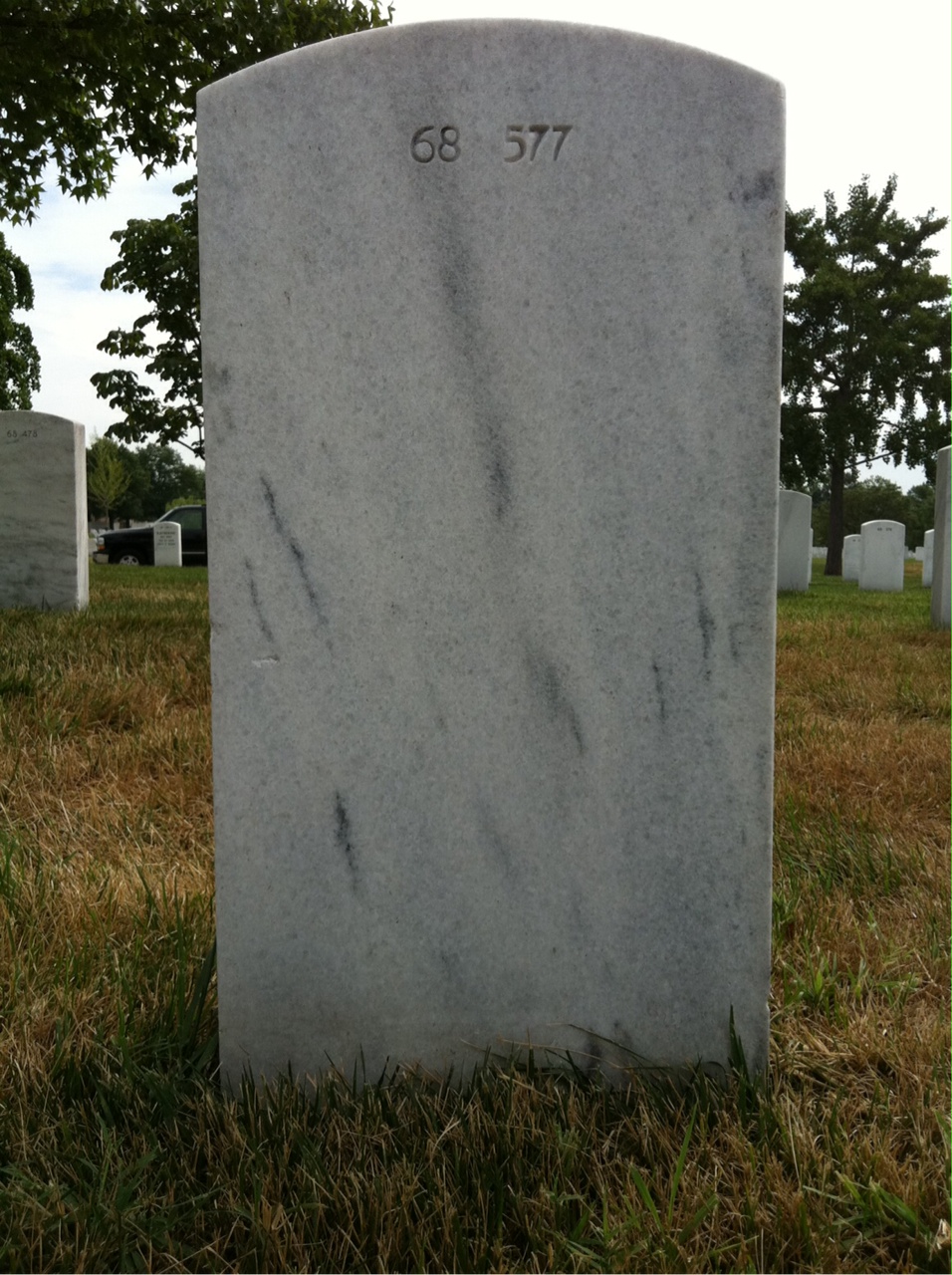 Back of headstone — William J Rennick