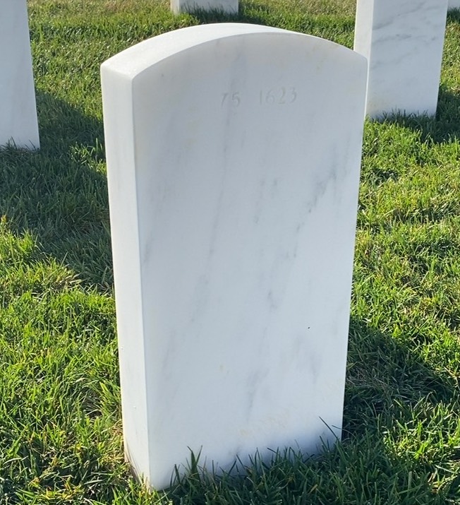 Back of headstone — Thomas O Baxter