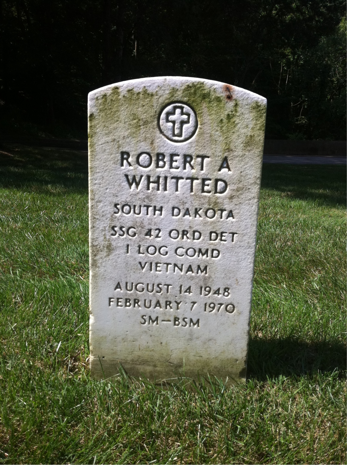 Headstone of Robert Albin Whitted