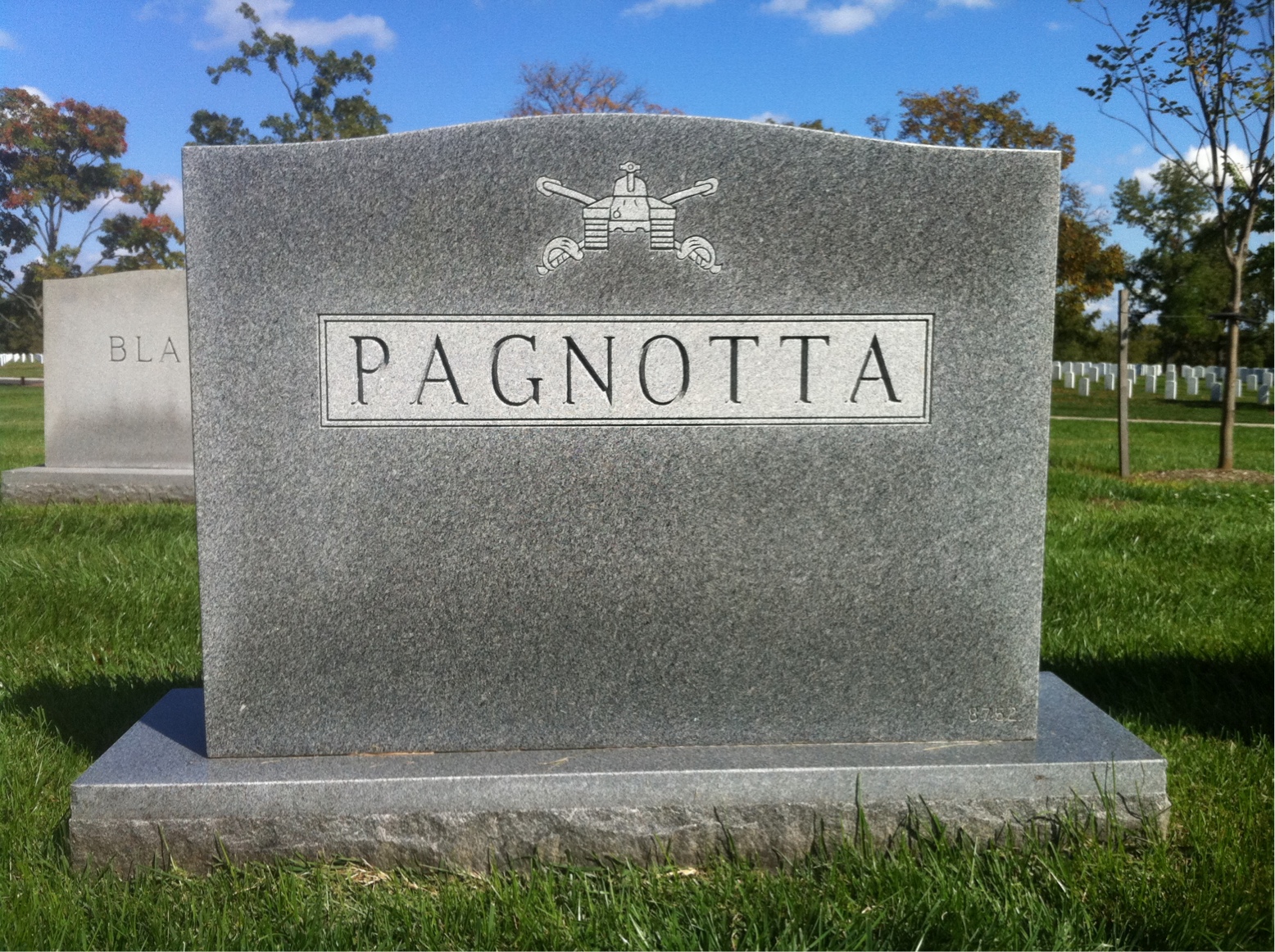 Back of headstone — Frank Pagnotta