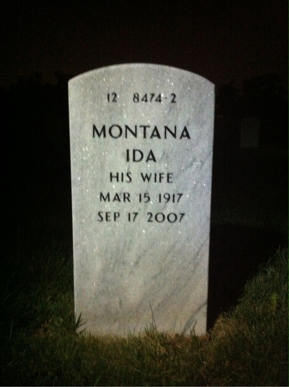 Back of headstone — Robert Harrington