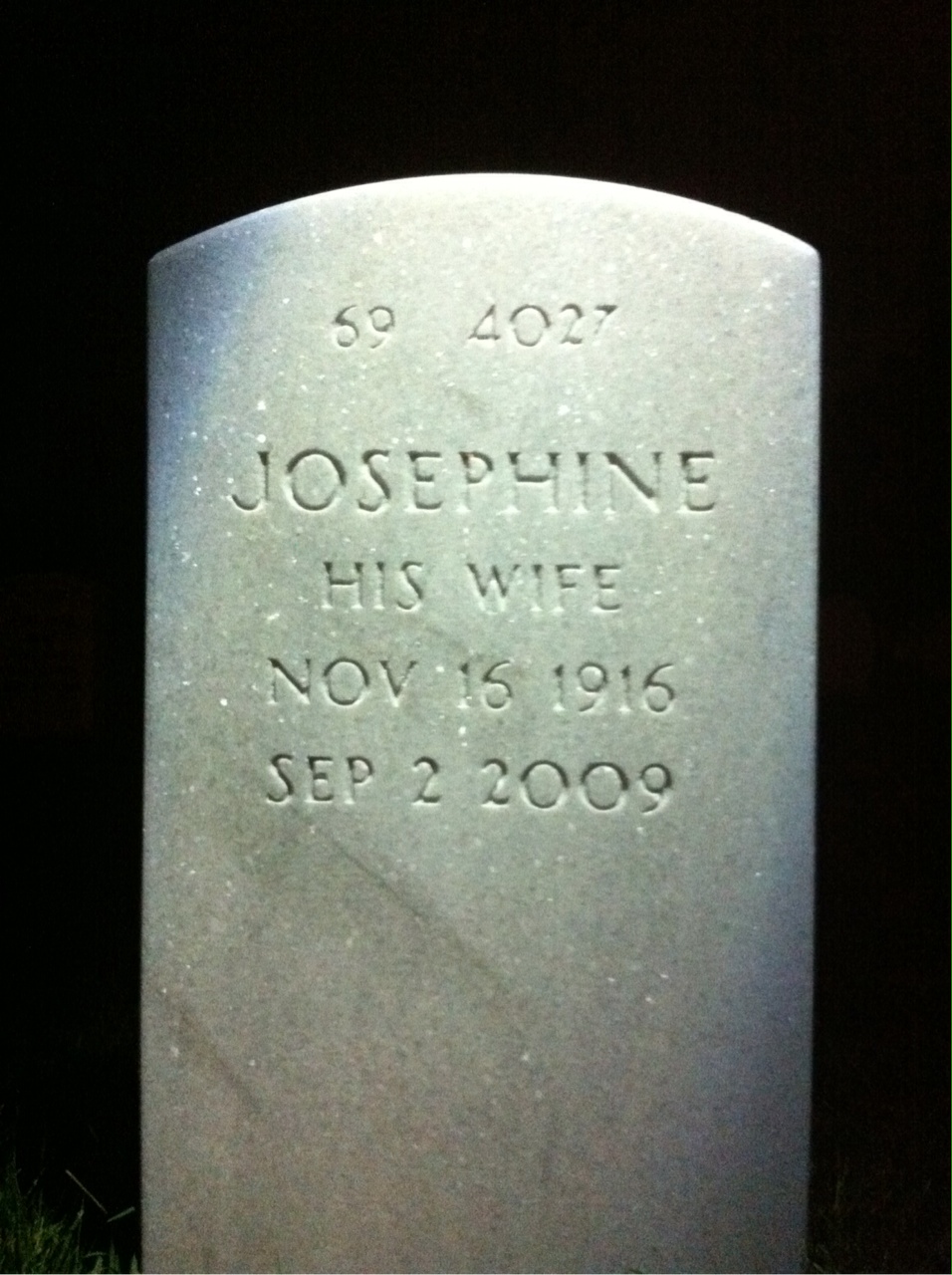 Back of headstone — Louis Gramling