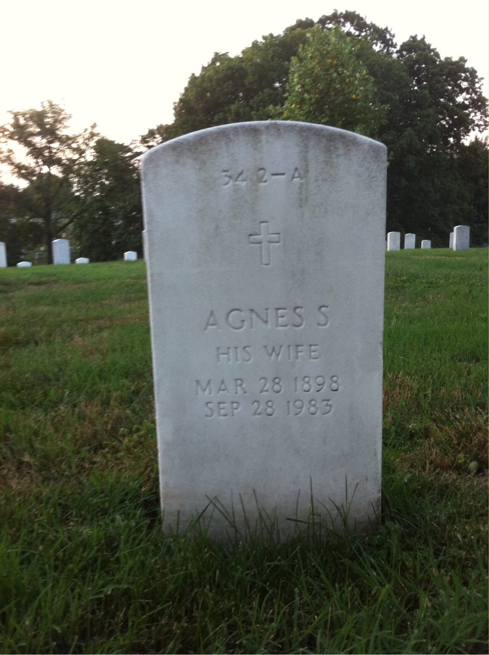 Back of headstone — Agnes Meyer