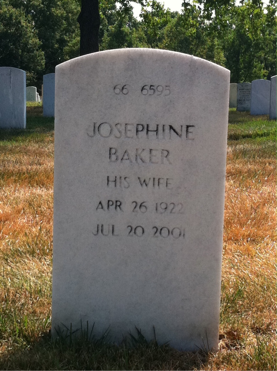 Back of headstone — Frederick V Rice
