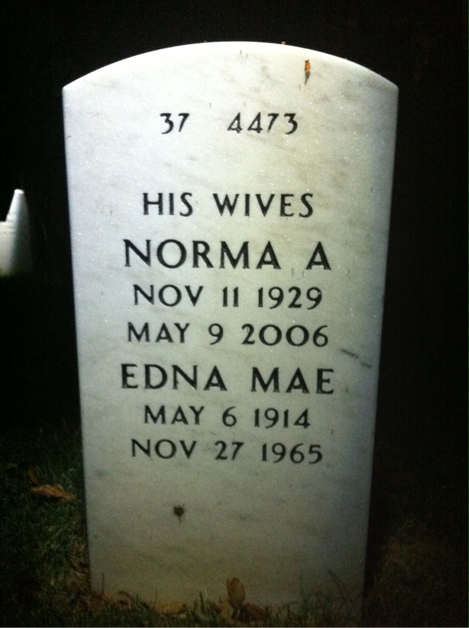 Back of headstone — Murray Croson