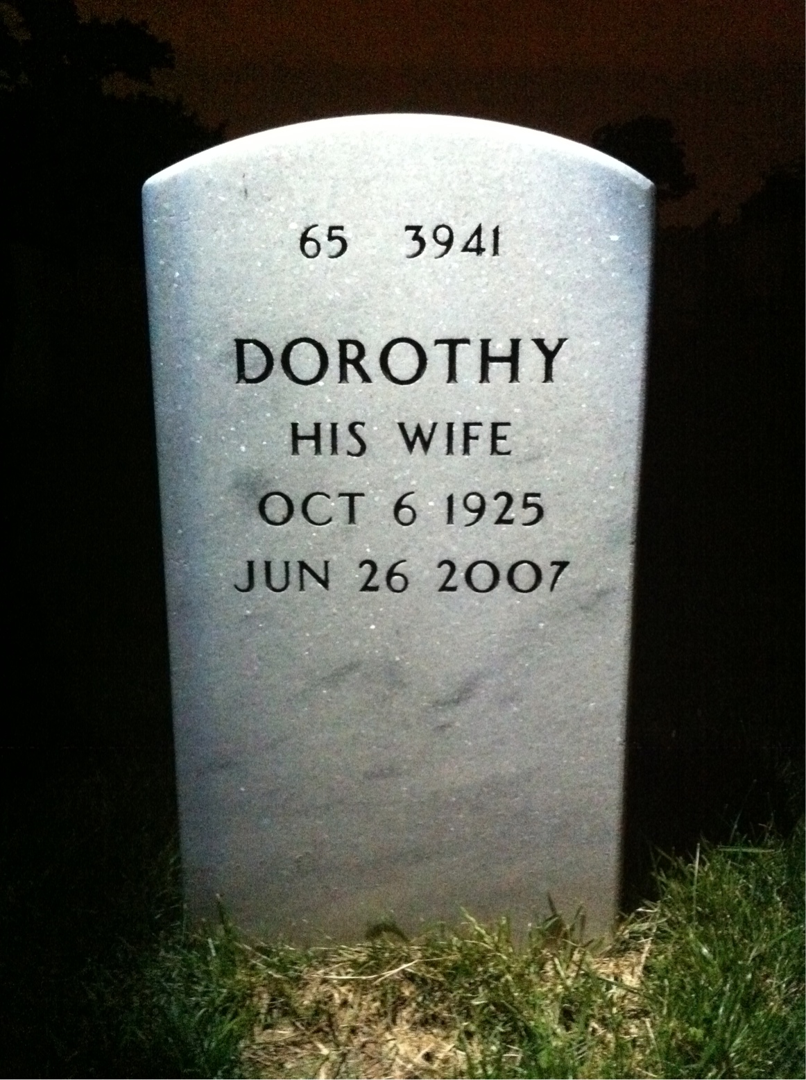 Back of headstone — John Derosa