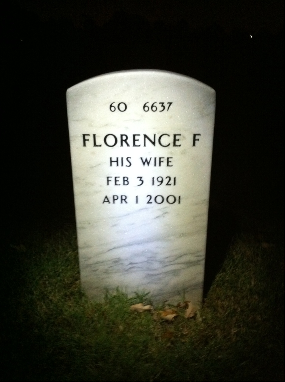 Back of headstone — Henry Powell