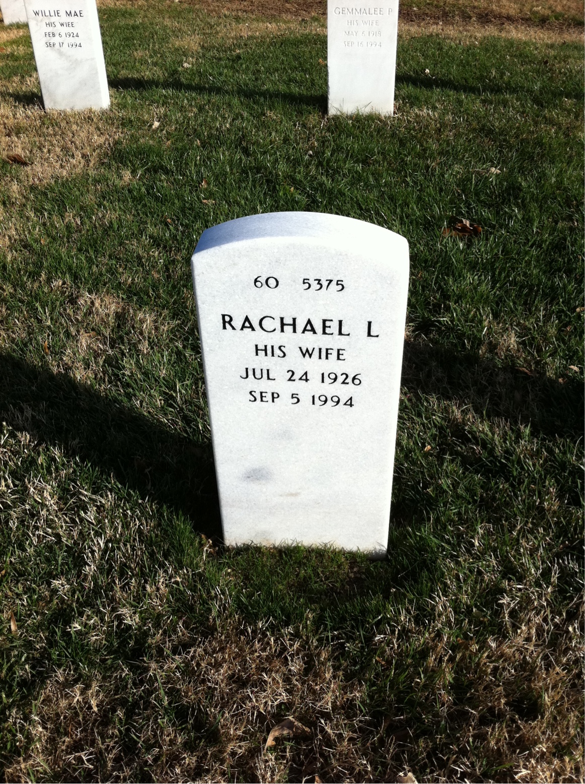 Back of headstone — Edward Welch